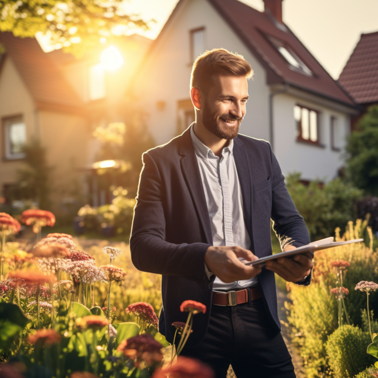 Estate agent helping a client